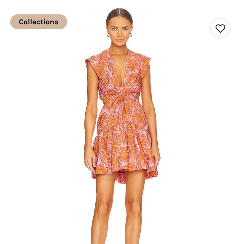 A.L.C. Lexi dress in citrouille & rose combo